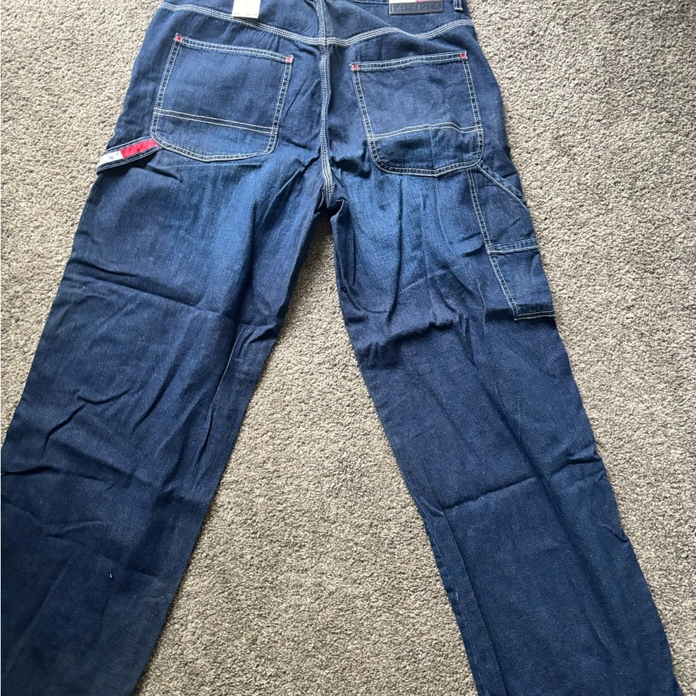 Dark Blue Denim Cargo Pants